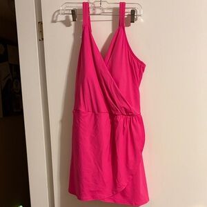Vibrant Pink bathing suit with skirt new Lands end 2x 20-22w- never used